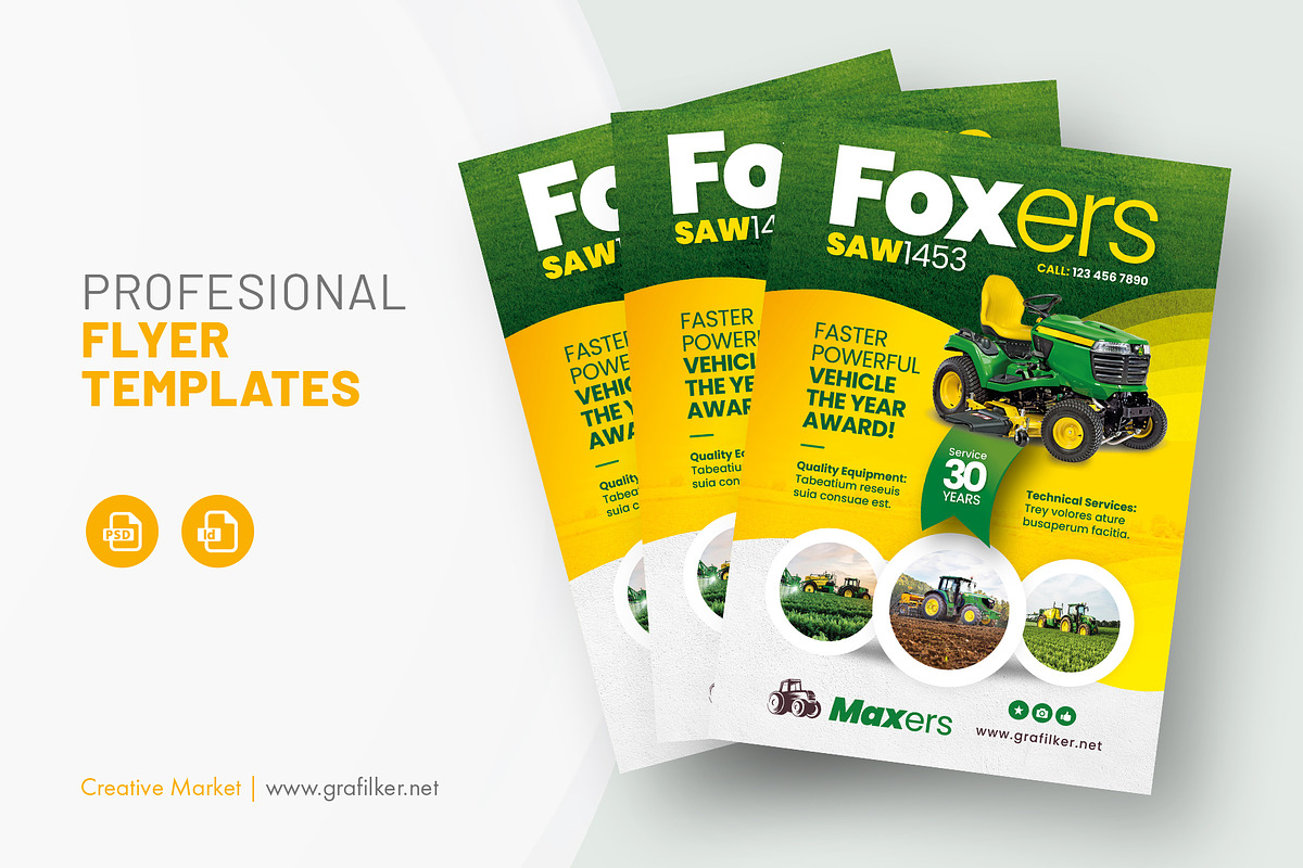 Garden Mower Flyer Templates, a Flyer Template by grafilker