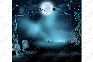 Spooky Halloween Background Scene