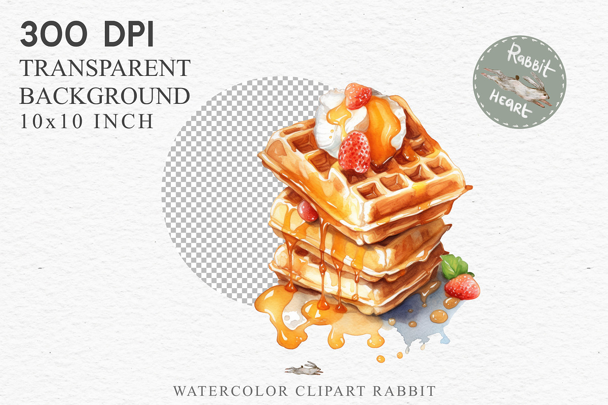 Waffles Syrup Pancakes Sweets Brunch, a Food Illustration by Rabbit Heart (Photo 2 of 9)
