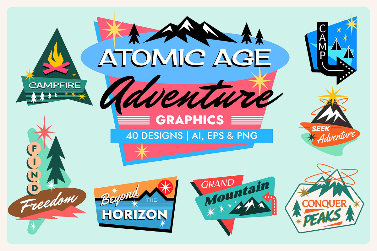 Atomic Age Adventure Graphics, an Object Graphic by Firowerk (Photo 1 of 6)