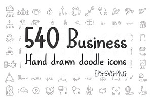 540 Business Hand Drawn Doodle Icons