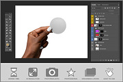 Woman's Hand Holding Sticker PSD, a Merchandise Mockup by Bruno's Shop (Thumbnail 3 of 4)