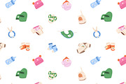 Cute baby items set + backgounds, an Object Illustration by PaperTrident (Thumbnail 4 of 6)