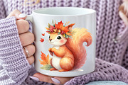 Watercolor Autumn Squirrel Clipart, an Illustration by DreamCafeArt (Thumbnail 7 of 9)