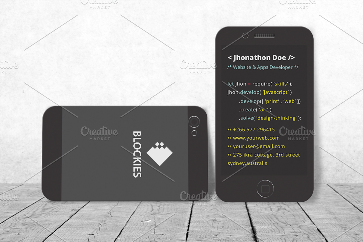 Developer Business Card (25% Off), a Business Card Template by Pentaclay (Photo 4 of 6)