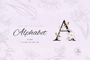 Floral. Letters, Illustrations. Sale