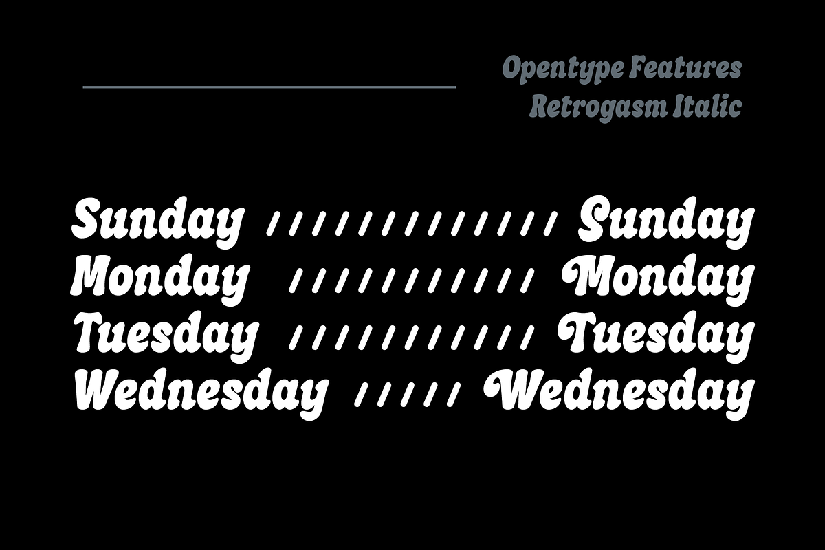 Retrogasm | Retro Groovy Typeface, a Script Font by Eaver Studio (Photo 3 of 8)