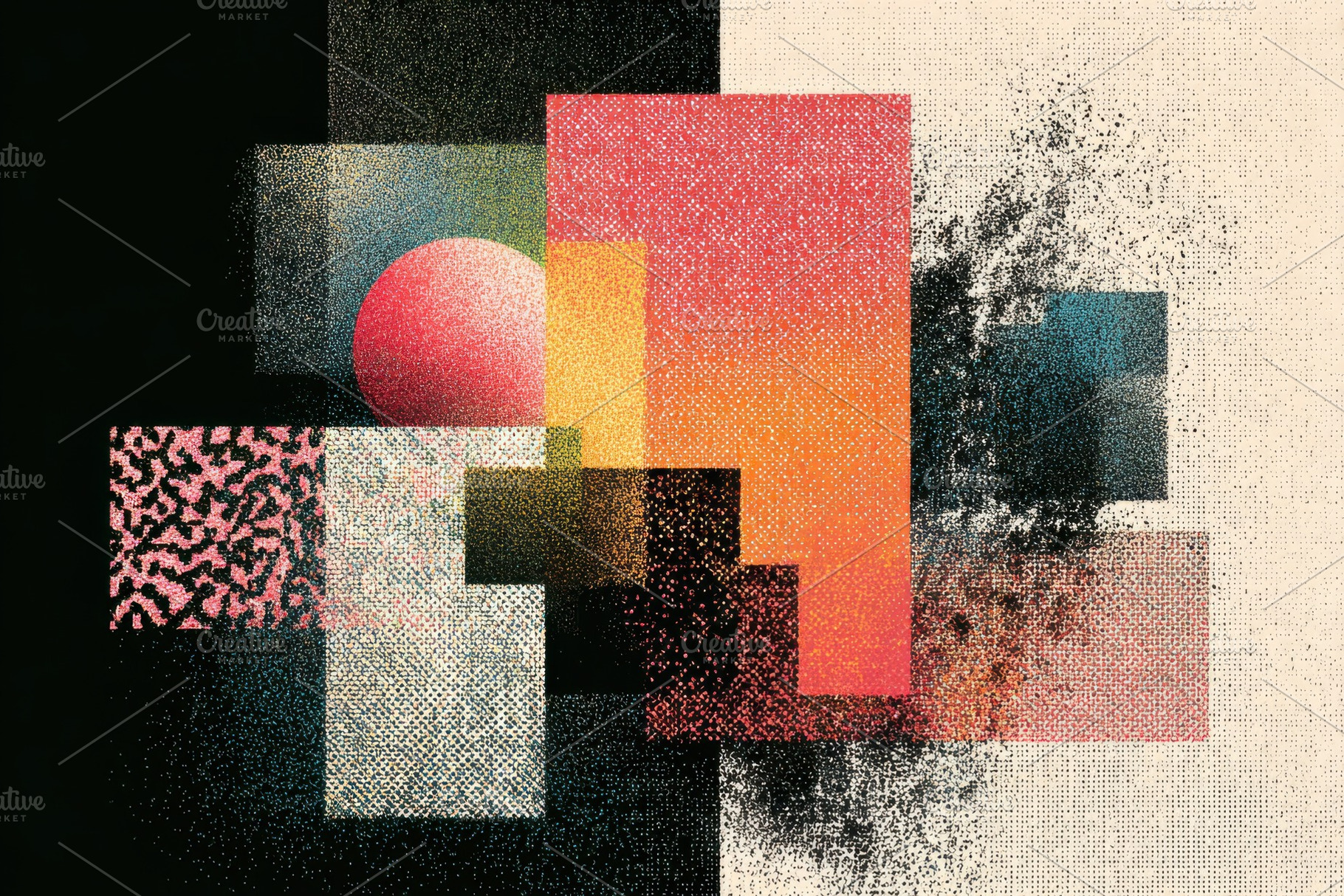 Abstract geometric art pink sphere c, an Abstract Photo by Pixeness Studio