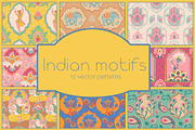Indian vector patterns, a Pattern Graphic by Carpet Tapete Pretzel (Thumbnail 1 of 25)