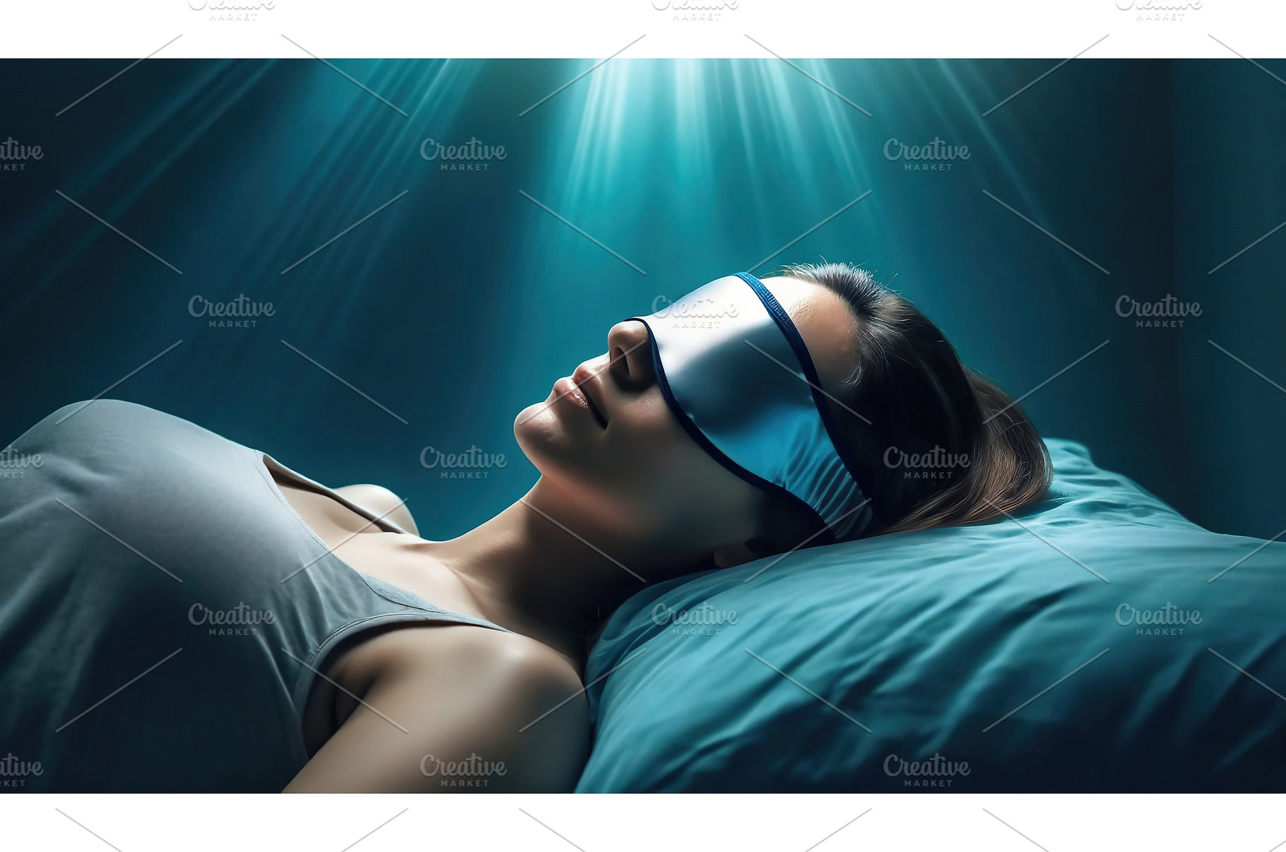 A woman lying peacefully on a bed, a Technology Photo by Igor Tichonow