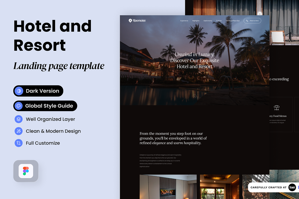 Hotel and Resort Landing Page, a Landing Page Template by SLAB! Design (Photo 1 of 4)