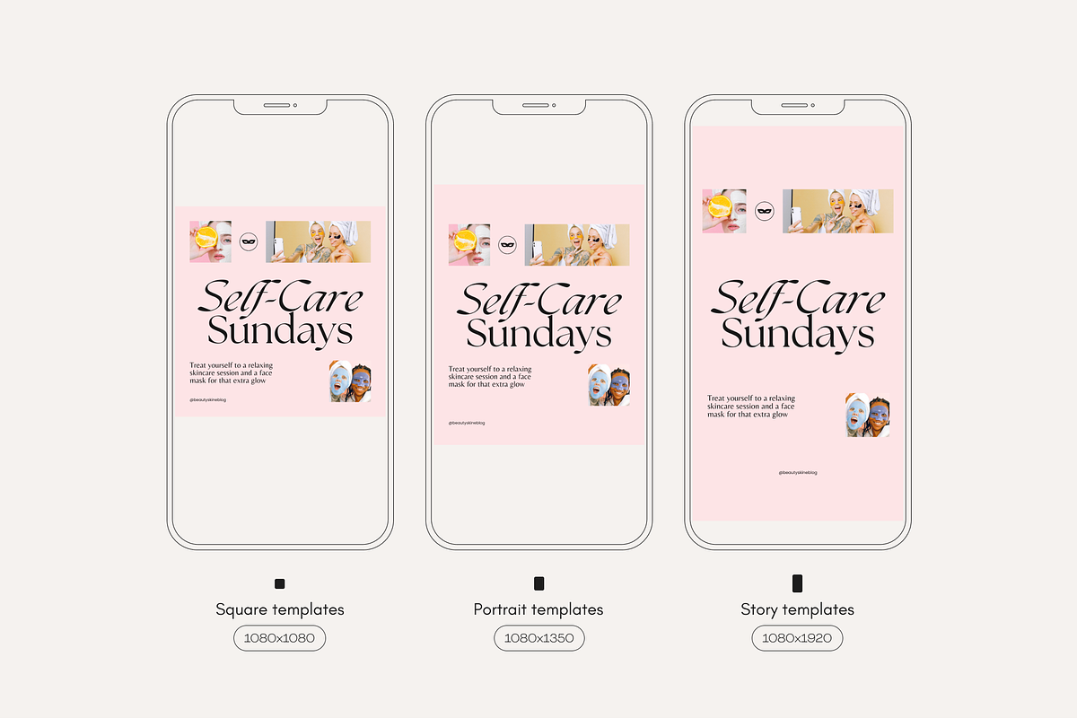 Beauty Instagram Templates – Canva, a Social Media Template by Karisma Studio (Photo 4 of 6)