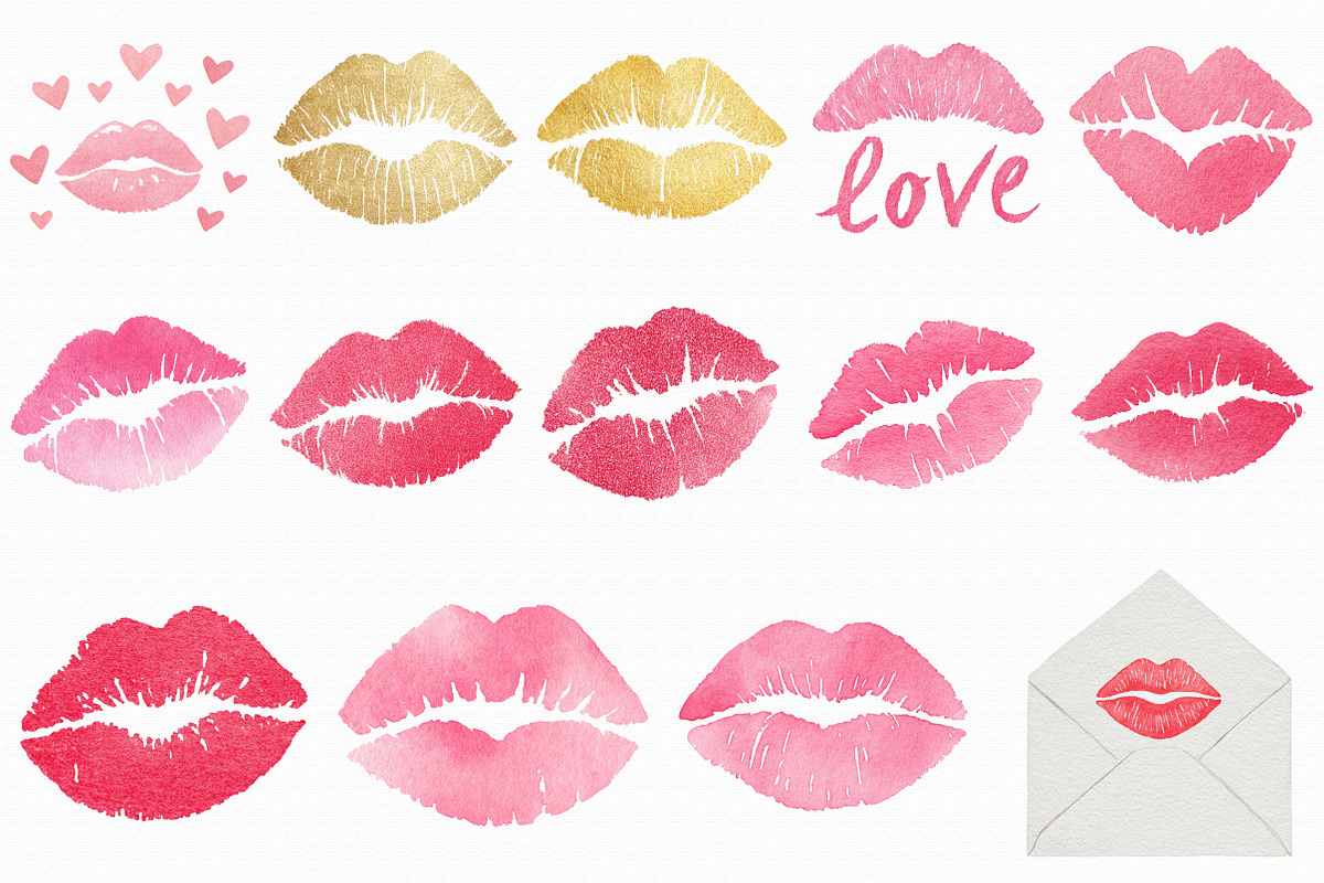 Lip Print Valentine Clipart Png, an Illustration by Libby Wishes (Photo 2 of 5)