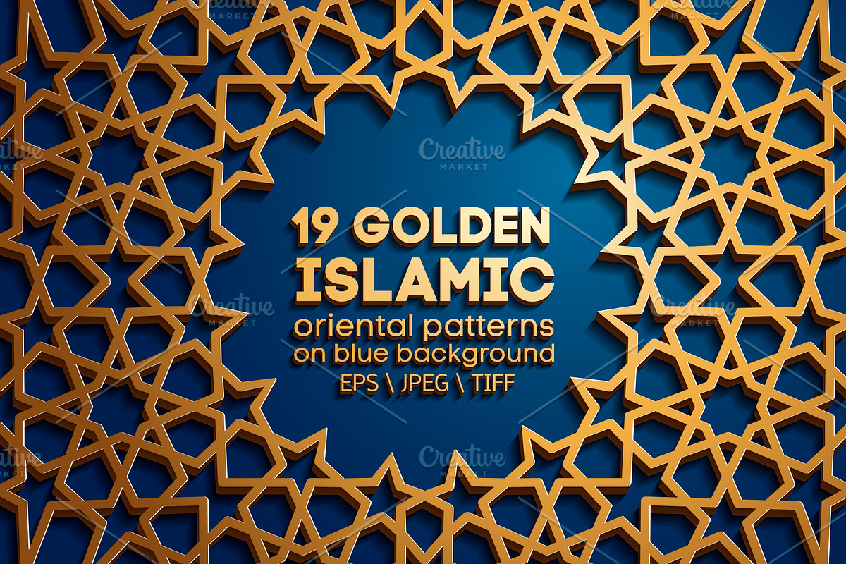19 GOLDEN SEAMLESS ORIENTAL PATTERNS, a Pattern Graphic by AndisREA (Photo 1 of 3)
