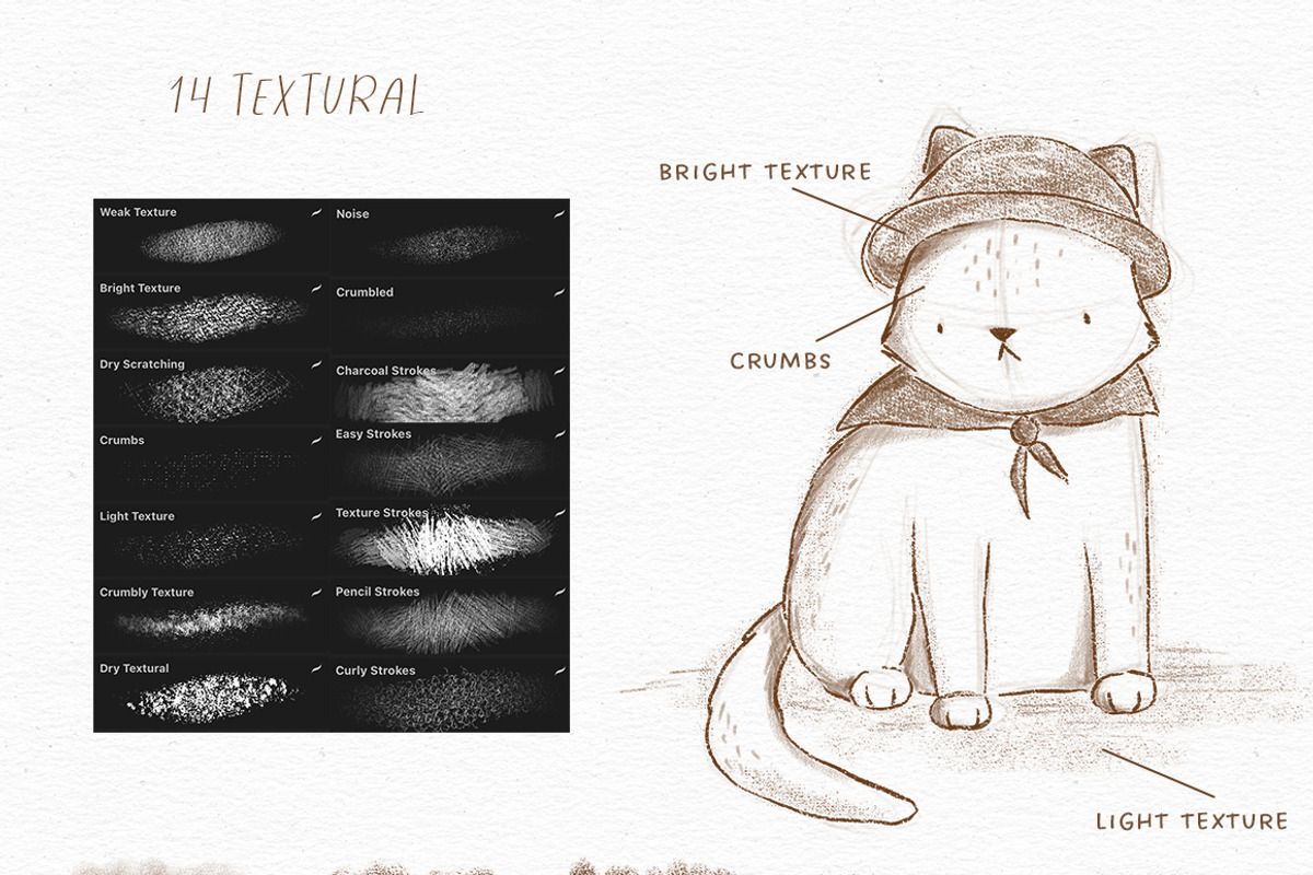 Pencils brushes & canvas Procreate, a Brush Add-On by polikarpovaart (Photo 5 of 16)
