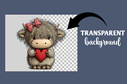 Valentine cute Highland cow clipart, an Illustration by Designworld (Thumbnail 5 of 6)