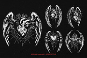 10 Bundle Dark Art Heart Wing Angel, an Illustration by Morspective (Thumbnail 3 of 7)