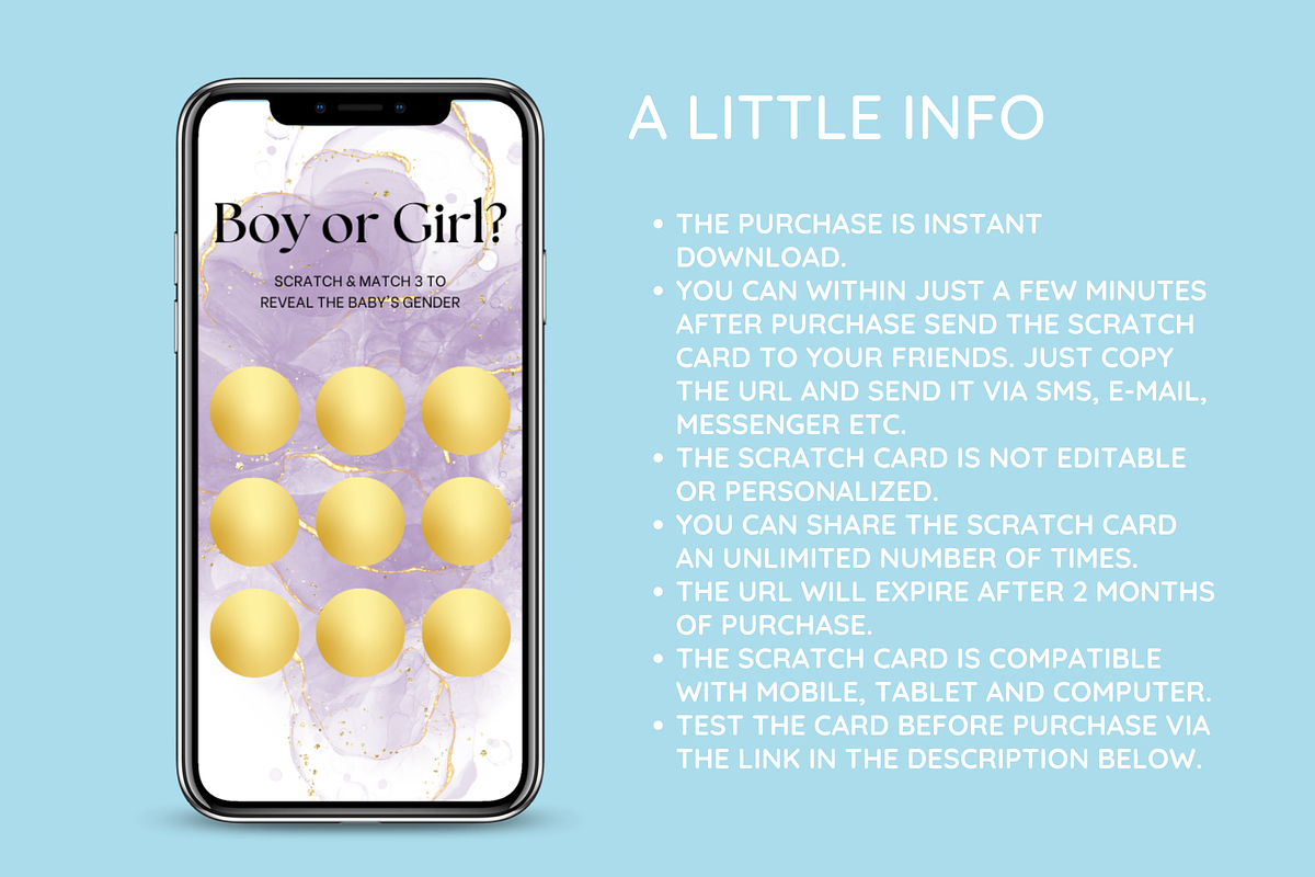 Girl Gender Reveal Scratch Card, an App Template by SunshineStudioBoutique (Photo 4 of 8)
