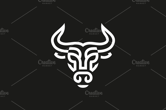 Abstract Bull Head Logo. preview 2
