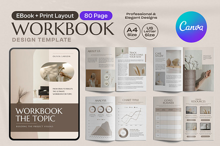 Ebook Workbook Canva Template, a Marketing Template by Miyaji75