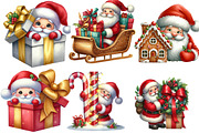 Christmas Peeking Santa Clipart, an Illustration by DreamArtGraphic (Thumbnail 5 of 6)