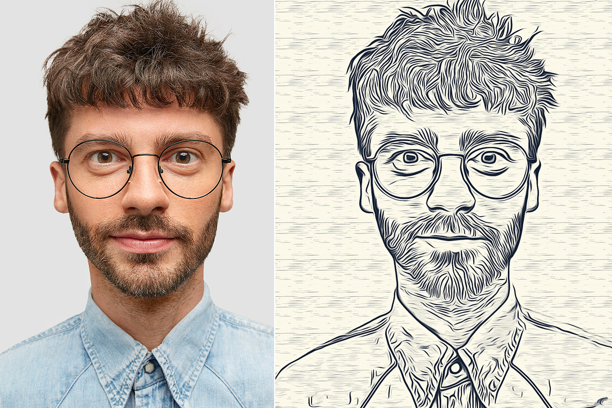Line Art Oil Painting Effect, an Action Add-On by DesignCave (Photo 2 of 5)