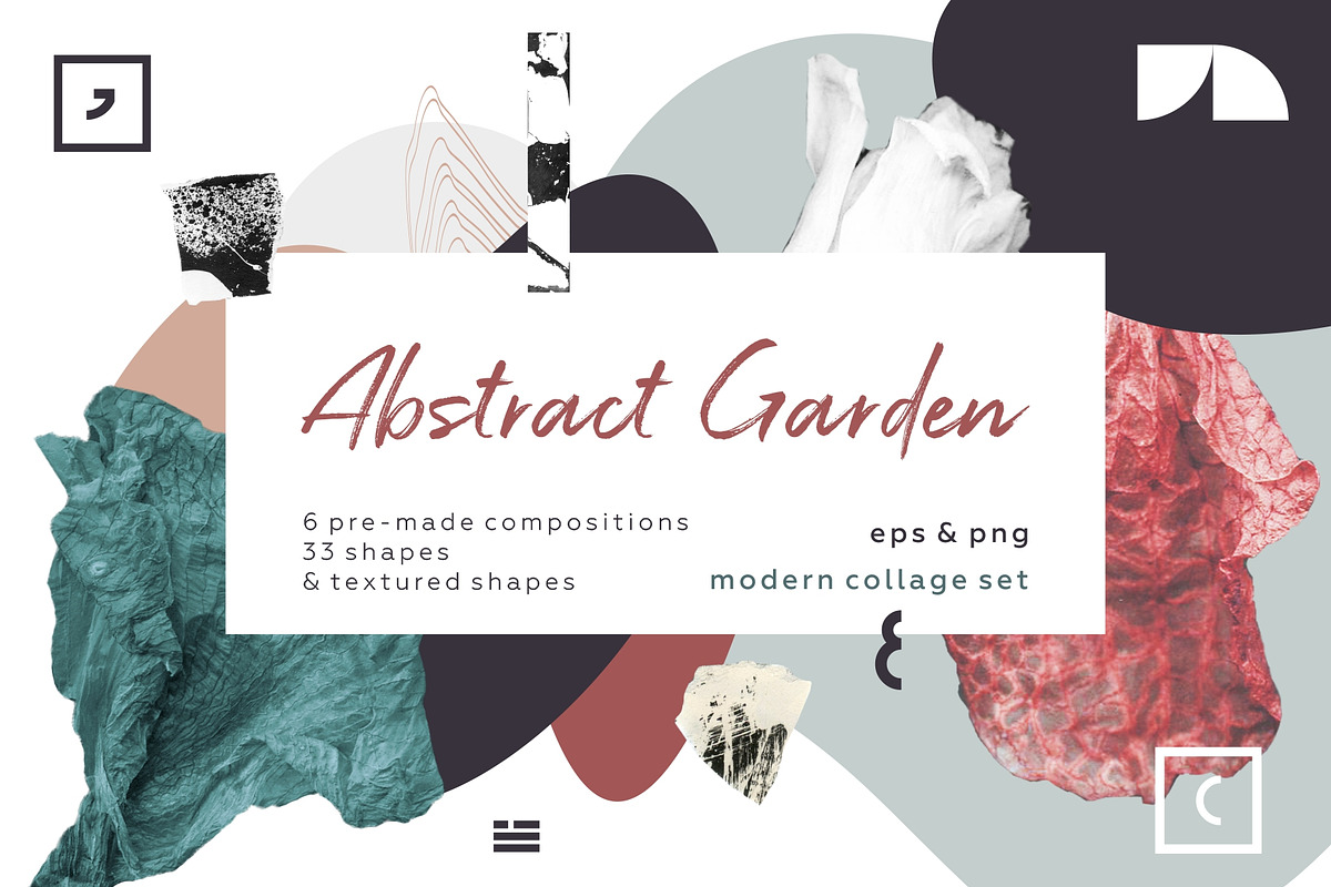 Abstract floral. Modern collage set., an Object Graphic by lisa_kalev (Photo 1 of 11)