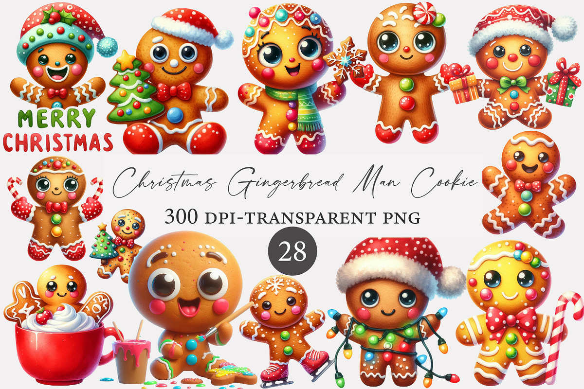 Christmas Gingerbread Man Cookie Cli, an Illustration by Designworld (Photo 1 of 4)