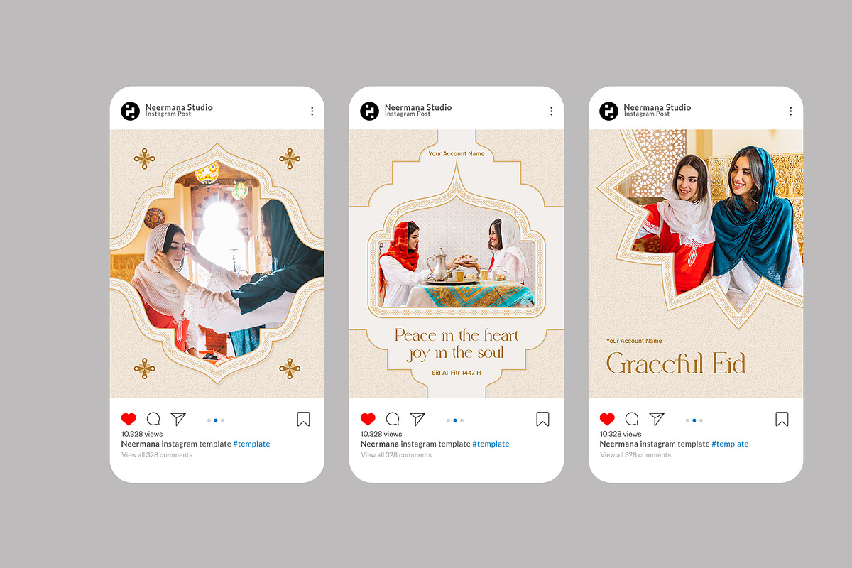 Beige Elegant Eid Instagram Post, a Social Media Template by Neermana (Photo 3 of 4)