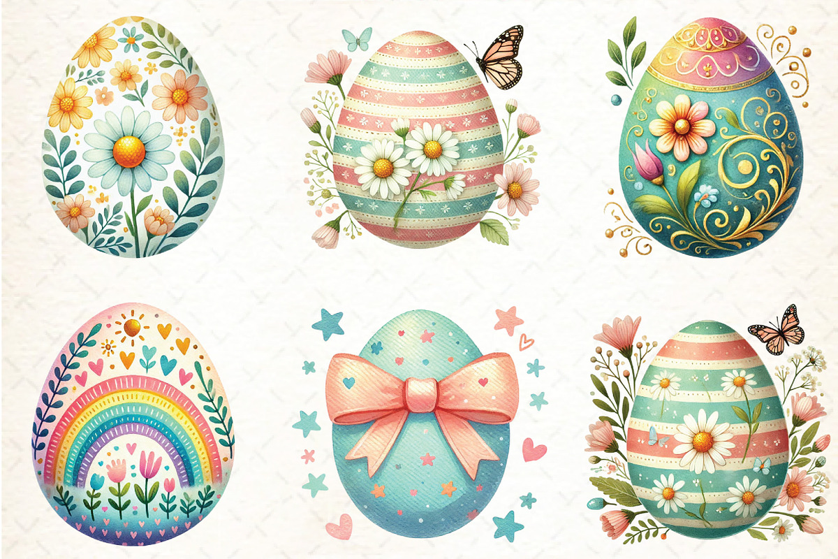 Cute Easter Eggs Sublimation Clipart, an Illustration by DreamCafeArt (Photo 3 of 5)