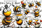 Funny Spring Bee Clipart, an Illustration by OK Design (Thumbnail 1 of 6)