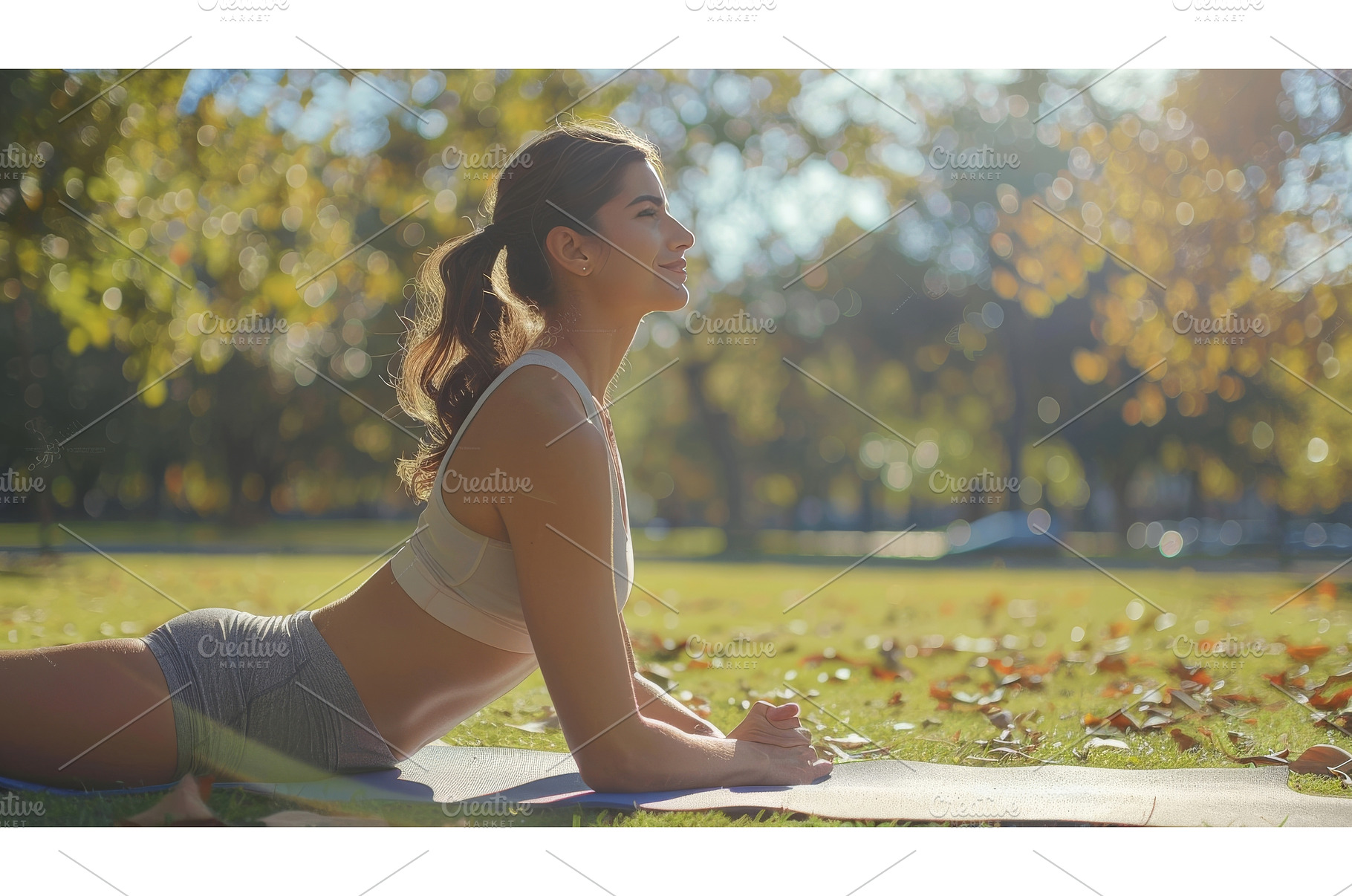 Yoga Practice in Autumn Sunshine, a Nature Photo by LaVika