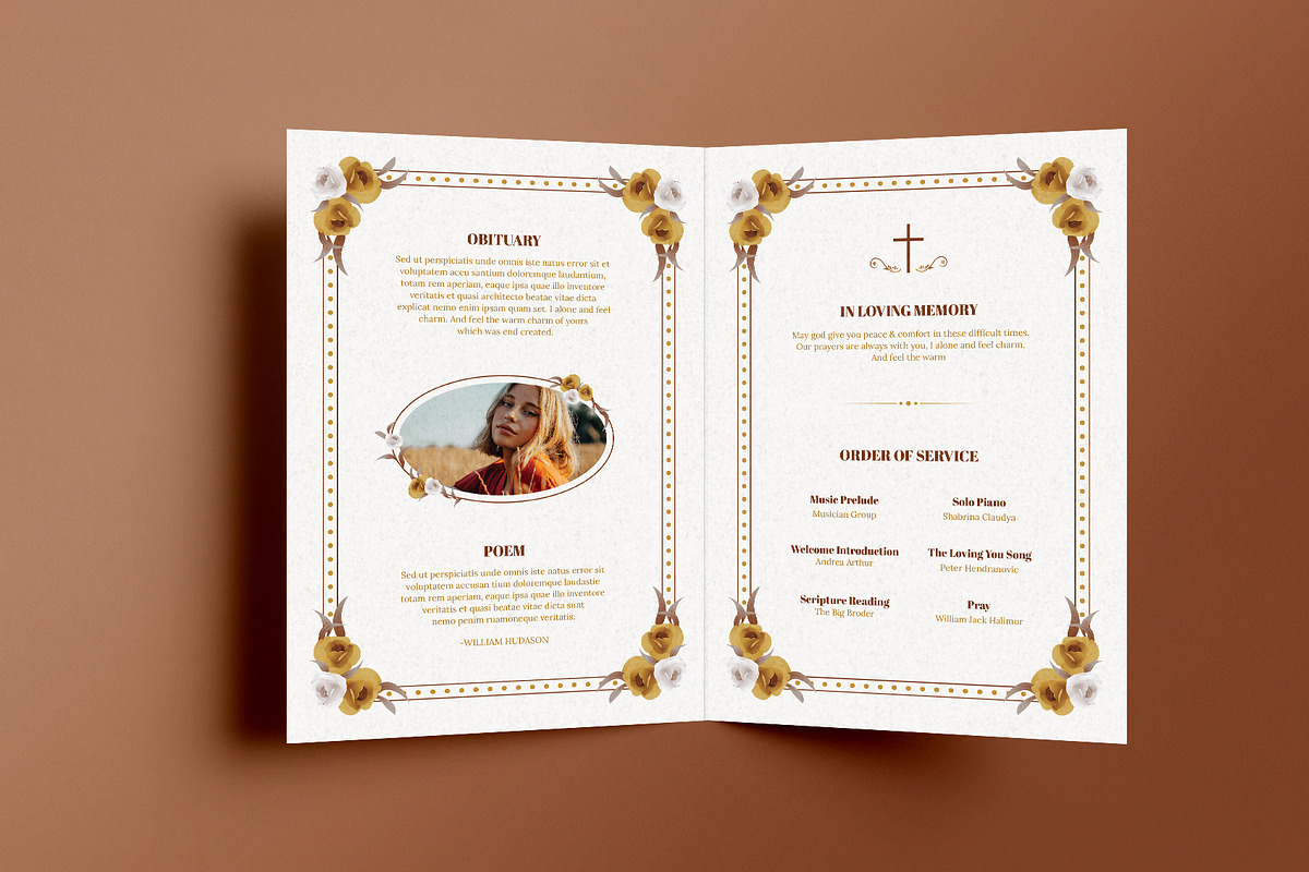 Funeral Program Creative Floral, a Brochure Template by Neermana (Photo 4 of 4)