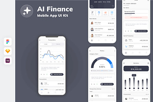AI Finance Mobile App UI Kit, an UI Kit Template by uicube