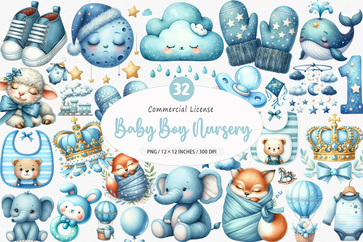 Baby Boy Nursery PNG, an Illustration by SinaCreation (Photo 1 of 5)