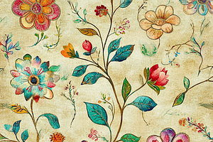 Vintage Floral Embroidery Pattern