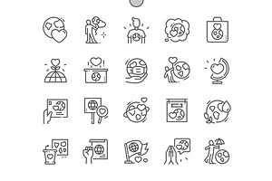 World Love Line Icons