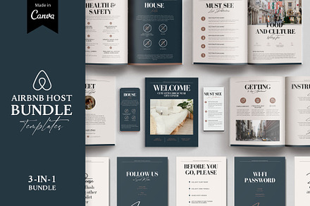 Airbnb host BUNDLE Canva templates