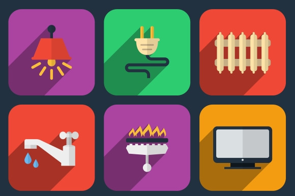 Utilities Icons In Flat Style