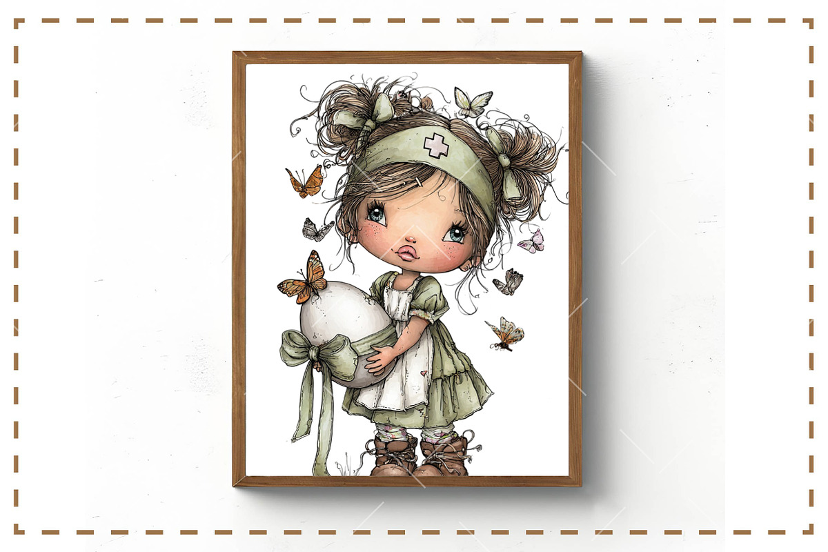 Whimsical Easter Nurse PNG Clipart, an Illustration by OK Design (Photo 5 of 6)