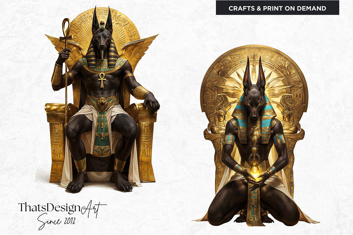 Egyptian God Anubis clipart Set, an Education Illustration by ThatsDesignArt (Photo 10 of 10)