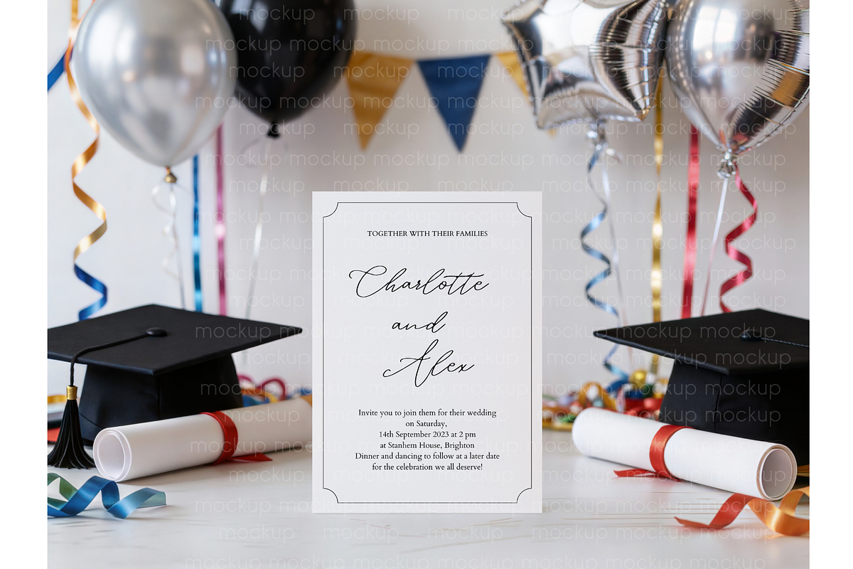 Colorful Graduation 5x7 Card Mockup, a Product Mockup by MockupWizard (Photo 4 of 4)