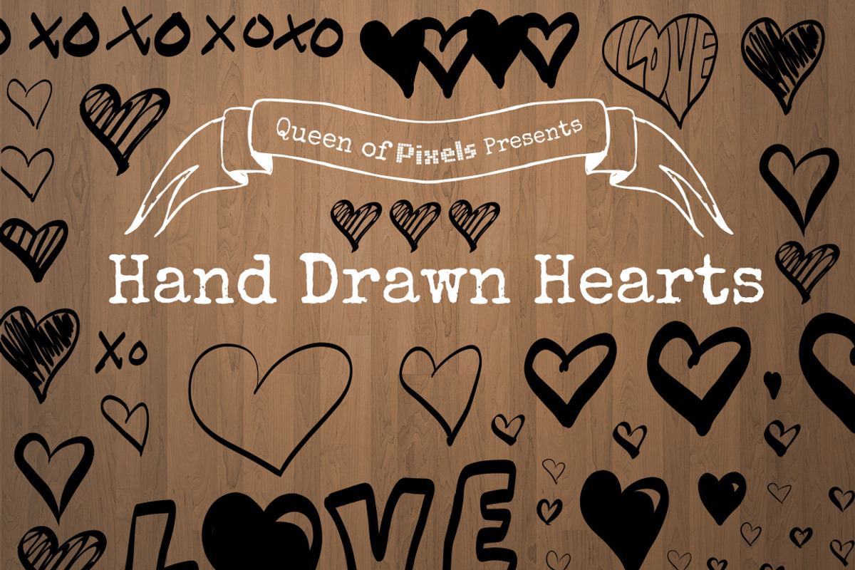 Vector Hand Drawn Hearts, an Illustration by queenofpixels (Photo 1 of 4)