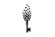 50 Flying Keys Silhouette Vector Bun, an Illustration by Designs_River (Thumbnail 39 of 51)
