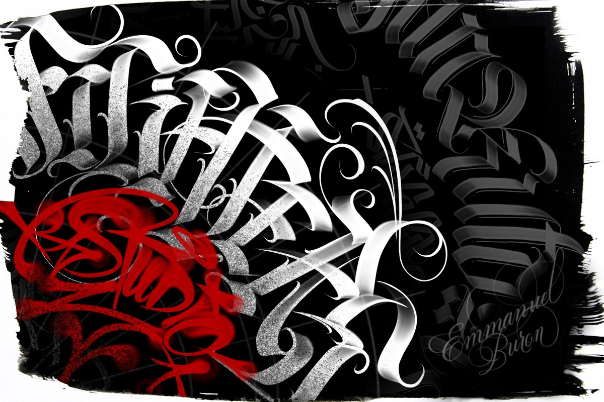 Blackletter Brush for Procreate, a Brush Add-On by Emmanuel Buron (Photo 5 of 8)