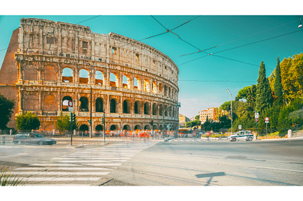 Rome, Italy. Colosseum. Traffic Near, an Architecture Photo by Our Amazing World