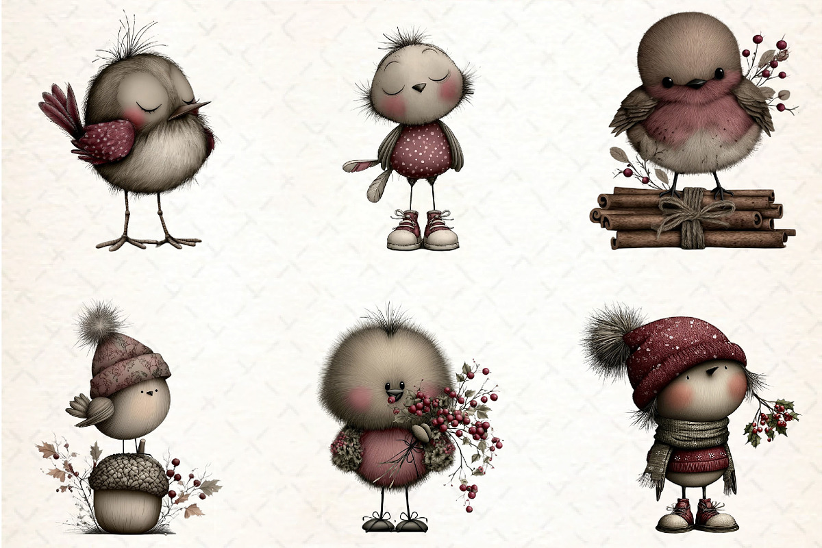 Whimsical Robin Bird Clipart, an Illustration by DreamCafeArt (Photo 5 of 7)