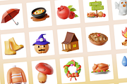 3D Fall (Autumn) Icons, a Scene 3D Model by Flat Icons (Thumbnail 6 of 8)