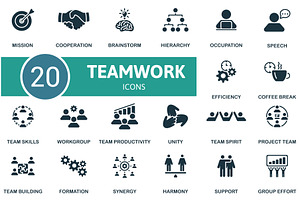 Teamwork Icons Set. Creative Icons