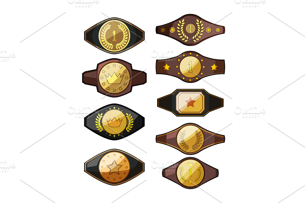 Championship belts collection, an Object Illustration by pikepicture